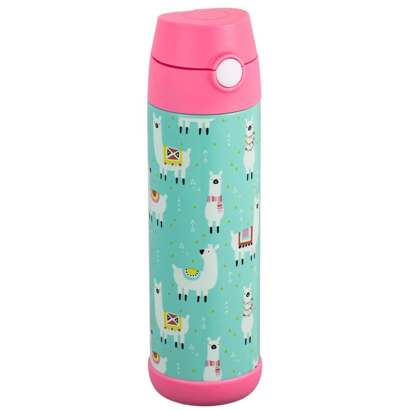 Snug Insulated Kids Water Bottle with Straw & Spout â€“ Double-Wall Stainless Steel, Leakproof, Easy-Flip Lid â€“ For School, Travel, Toddlers & Big Kids - Llamas, 17oz - Image 1
